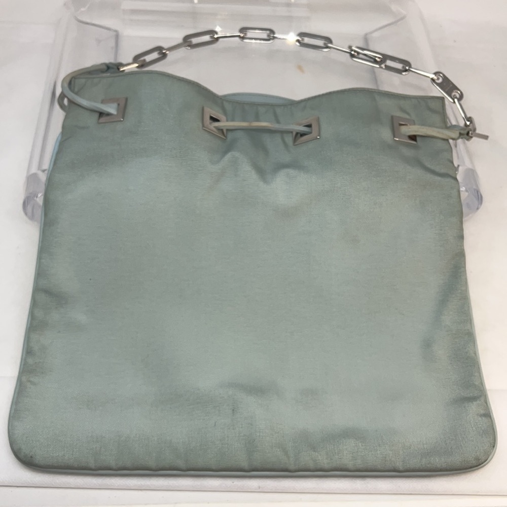Gucci Ballistic Nylon & Leather Seafoam Drawstring Shoulder Bag